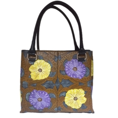 #111A Bolsa artesanal flores lila