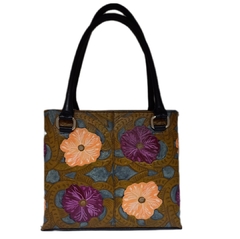 #111A Bolsa artesanal flores moradas