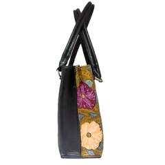 #111A Bolsa artesanal flores moradas - CHAMPHS