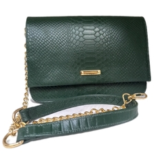 #114 Bolsa de piel verde olivo