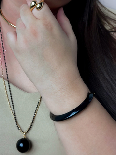 BRACELETE BLACK BANHO A OURO 18k