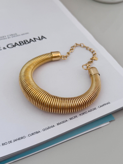 BRACELETE ESPIRAL FLEXÍVEL BANHO A OURO 18k