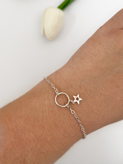 PULSEIRA ESTRELA MINIMALISTA PRATA 925