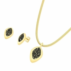 CONJUNTO EXCLUSIVO TURMALINA NEGRA BANHO OURO 18k - comprar online