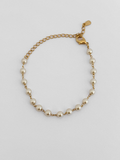 PULSEIRA PÉROLA CLÁSSICA BANHO OURO 18k