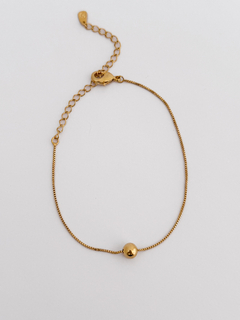 PULSEIRA MINIMALISTA COM ESFERA BANHO OURO 18k