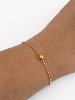 PULSEIRA MINIMALISTA COM ESFERA BANHO OURO 18k - comprar online