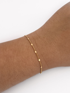 PULSEIRA MINIMALISTA CHAPINHAS OVAL BANHO OURO 18k - comprar online