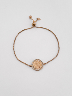 PULSEIRA AJUSTÁVEL NOSSA SENHORA APARECIDA BANHO OURO CHAMPAMHE