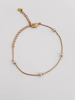 PULSEIRA DELICADA COM PÉROLAS BANHO OURO 18k