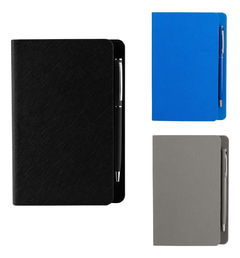 Libreta Curpiel Rayada Boligrafo Metalico Fuon