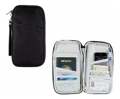 Porta Pasaporte Organizador Tarjetas Efectivo Negro Y Envio