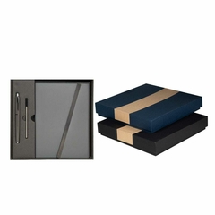 Set Libreta Pasta Dura Con Boligrafo Metalico Repuesto Caja