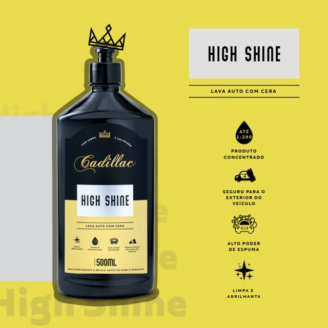 High Shine Lava Auto com Cera 3L - Cadillac - Shampoo Automotivo