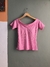 Blusa rosa canelada _ Tam P - comprar online