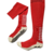 Meias Futebol Antiderrapante Cano Alto - Vermelha com detalhes preto e branco