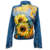 Chaqueta Clasica Corta con diseño de Girasoles y canario