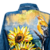 Chaqueta Clasica Corta con diseño de Girasoles y canario - Chaquetas pintadas a mano - Ropa personalizada Bogota