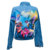 Chaqueta Clasica Corta con diseño de Colibrís y cayenas moradas