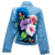 Chaqueta Clasica Corta con diseño de Cayenas rosada, moradas y blanca