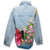 Chaqueta Oversize Larga con diseño de Mariposa con alas de flores