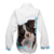 Chaqueta Oversize Larga con diseño de Perro café con blanco