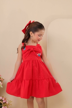 Vestido Encanto de Natal Vermelho - Mimusbi Moda Infantil 