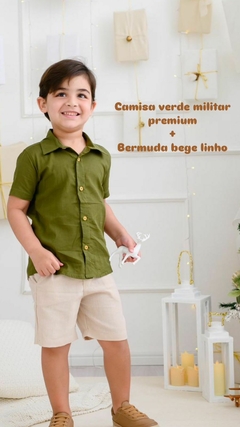 Camisa Gola Padre Verde Militar na internet