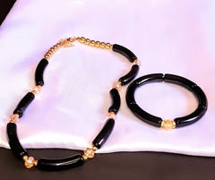 Conjunto de Colar e Pulseira Elegância Noturna