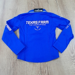 CAMISA TEXAS FARM INFANTIL FEMININA - AZUL ROYAL na internet