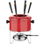 Kit de Fondue Pequeno Vermelho 10 Peças Jantar Romantico