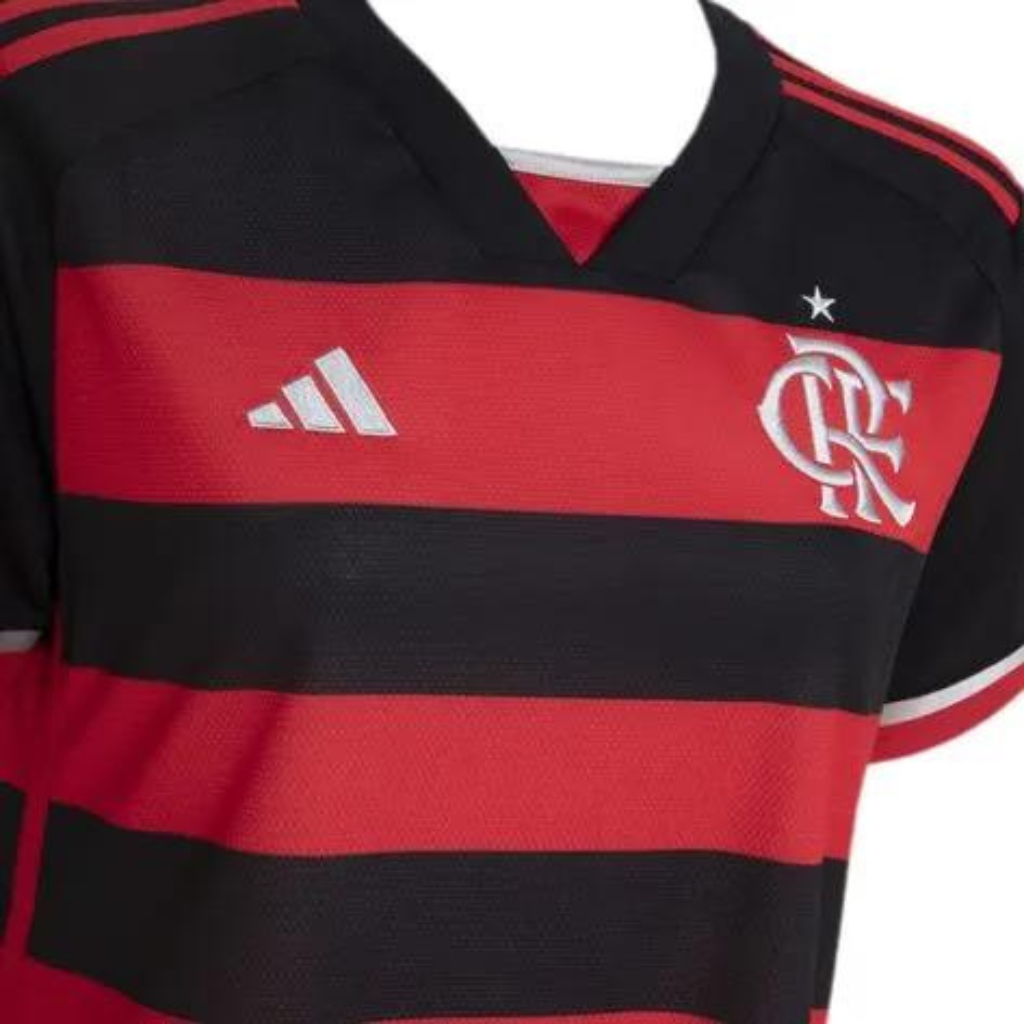 Camiseta Adidas Flamengo Rubro Negra Feminina Preta