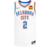 Esta imagem mostra a frente marcante da Camiseta NBA Oklahoma City Thunder Association 23/24. Com um design vibrante em branco, azul e laranja, ela transmite energia e estilo. O logotipo dos Thunder em destaque adiciona um toque autêntico. Seja parte da e