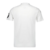 Camisa Real Madrid 2024/25: Vista traseira. Design branco clássico com padrão houndstooth e detalhes pretos, simbolizando o DNA vencedor dos merengues. Ideal para torcedores e colecionadores apaixonados.