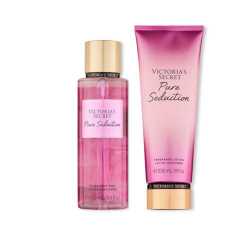 kit Victoria's Secret Coconut Passion Shimmer fracionado – loção hidratante  + body splash 30ml cada – decante – Maju Parfums