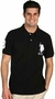 U.S. Polo Assn. Polo de piqué de manga corta para hombre, Negro