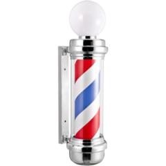 BARBER POLE PEQUENO 50CM C/ 2 BOTÕES GIRATÓRIO REF. 1344