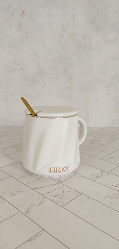 Taza con tapa y cuchara - comprar online