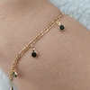 Pulseira com Pedras Pretas Penduradas