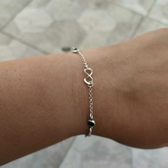 Pulseira Infinito com Pedra Verde