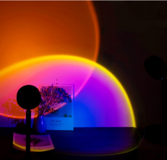 Luz de LED de projeção romântica por pôr do sol com rotação de 90 graus, cores fantásticas, suporte de chão arco-íris, luz noturna