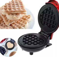 Mini grill panela anti aderente formato de coracao waffles