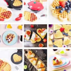 Mini grill panela anti aderente formato de coracao waffles - comprar online