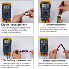 Multímetro Digital LCD A830L Diodo De Tensão AC DC Freguência Multitester Mostrador Luminoso - comprar online