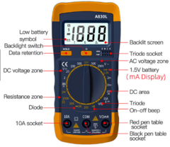 Multímetro Digital LCD A830L Diodo De Tensão AC DC Freguência Multitester Mostrador Luminoso na internet