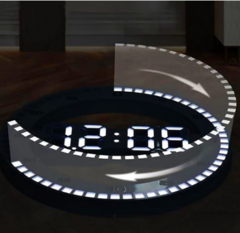 Relogio 3D LED Circular Parede e Mesa Temperatura + Alarme na internet