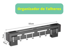 Porta Faca Colher Garfo Talheres Suporte De Parede Em Aço Inox Organizador de Utensílios - Compracomigo