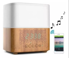 Umidificador E Difusor Aromatizador Som Bluetooth E Relógio - comprar online
