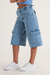 ART.3545 | BERMUDA BAGGY CARGO CELESTE CON HEBILLA - Gorsi Jeans