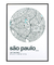 Quadro Decorativo Mapa São Paulo Branco